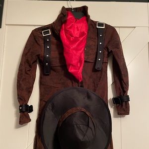Boys cowboy costume, size medium. EUC, scarf, duster and hat